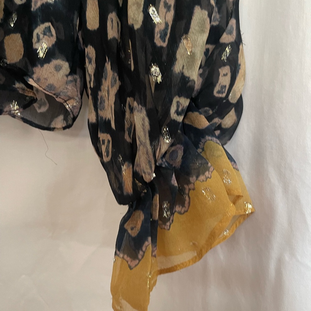 Ulla Johnson Black and Tan Ruffled Blouse - Picture 5 of 6